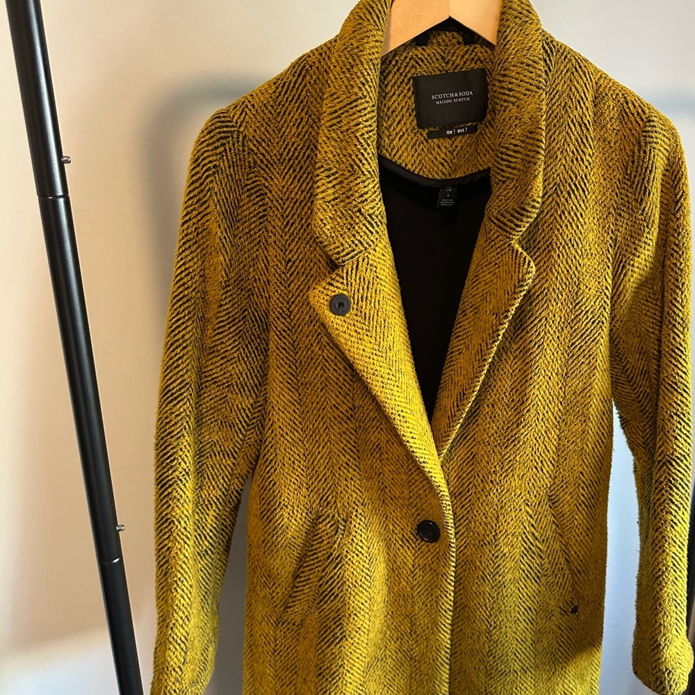 Scotch & Soda Mustard Wool Coat
